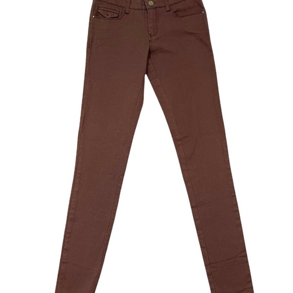 RoloyPoly Maroon Skinny Stretch Denim Jeans Ladies| Girls Juniors Size; S & L - Picture 3 of 3